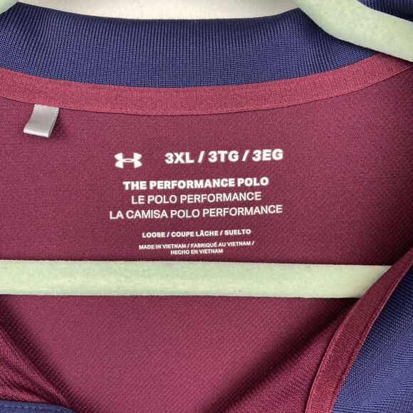 Under Armour Shirt Mens 3XL Red Short Sleeve Golf The Performance Polo Stretch - Picture 3 of 9